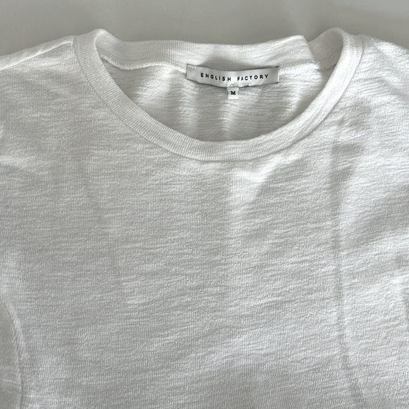 English Factory Mini Dress Cotton Terry In White size Medium - Picture 5 of 10